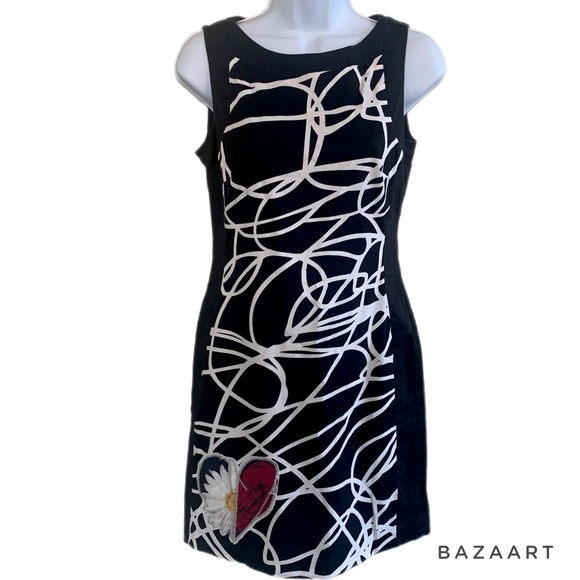 Desigual Designer Luder Black and White Art Dress - Picture 3 of 10